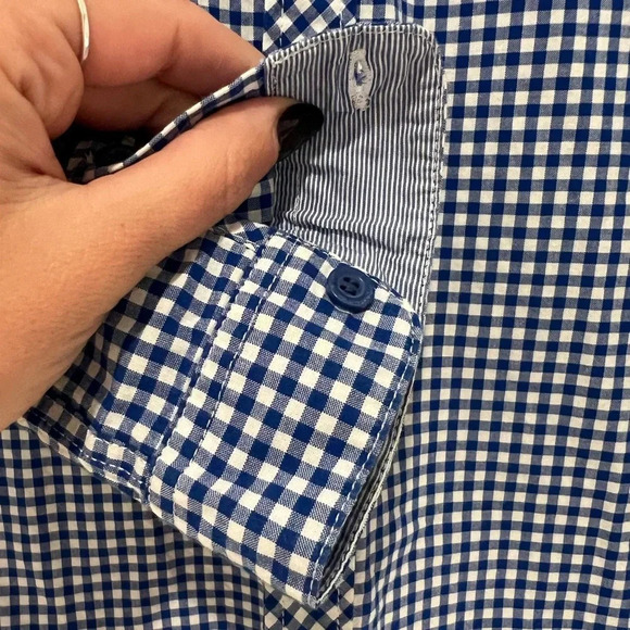 Petit Bateau Blue Gingham Button Down Collared Shirt - Picture 3 of 6